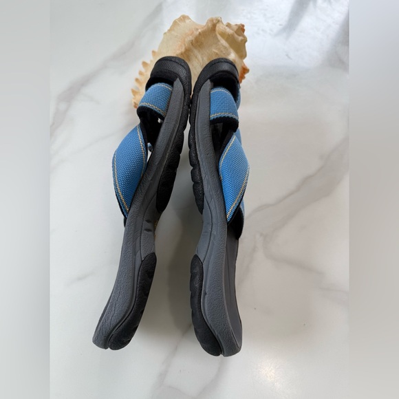 Keen Women’s Black and Light Blue Cross-Strap Sandals - Picture 6 of 10